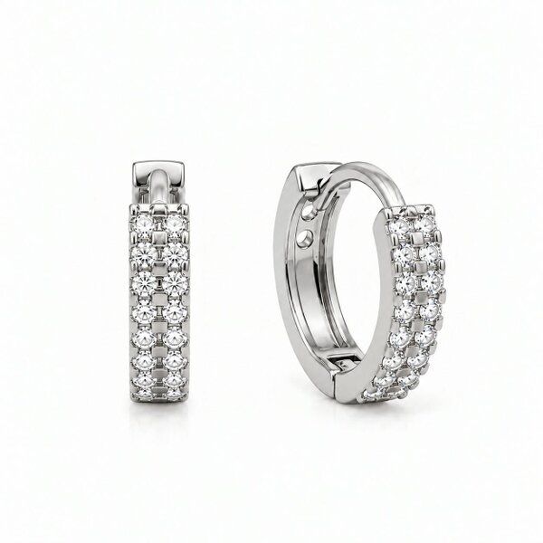 Say It With Pave CZ Hug Earrings - Silver