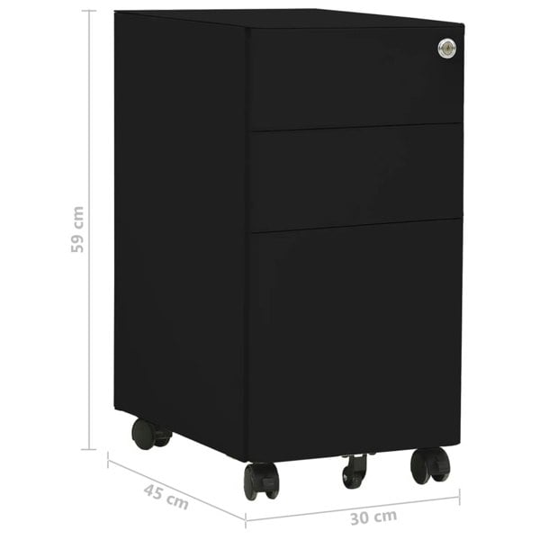 Berkfield Mobile File Cabinet Black 30x45x59 cm Steel