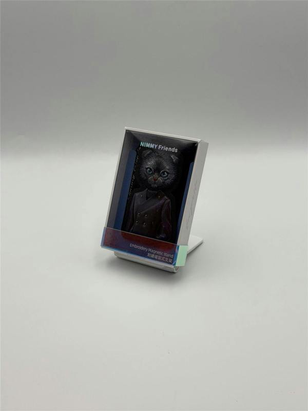 Nimmy Friends Nimmy Fashion & Cute Black Cat Series Embroidery Magnetic Stand with MagSafe Black - N-CXMC-ZJKT-03