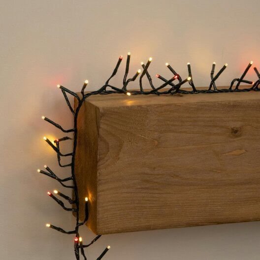 Samuel Alexander 25m 2000 LED ClusterBrights Christmas String Lights in Red & Warm White