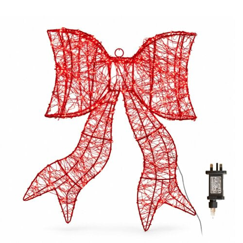 Samuel Alexander 58cm Light up Red Galaxy Christmas Bow with 960 Red LEDs