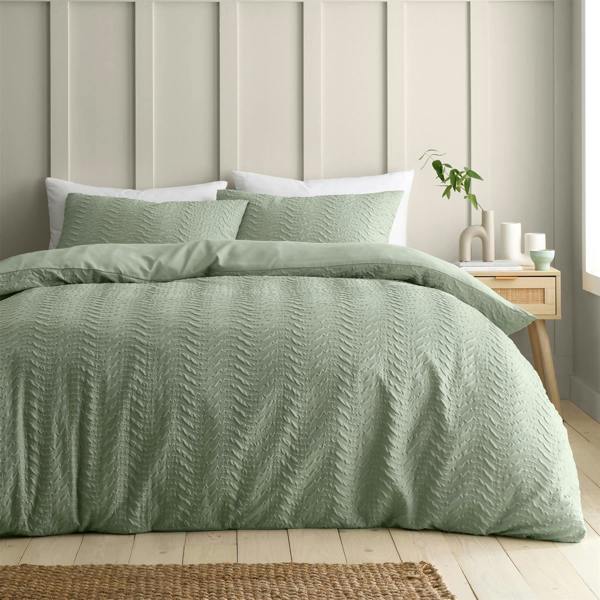 Heatset Wave Mint Green Duvet Cover Set