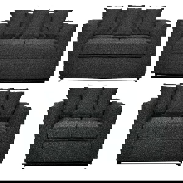 Furnishings For Less Paris Boucle Charcoal Fabric Sofa Suite