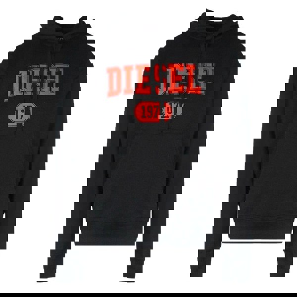 Diesel Mens 1978 Logo Hoodie - Black/Red