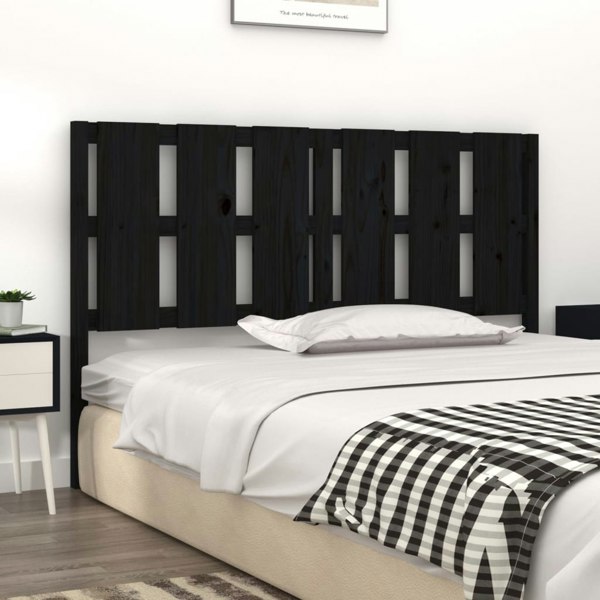 Berkfield Bed Headboard Black 155.5x4x100 cm Solid Wood Pine