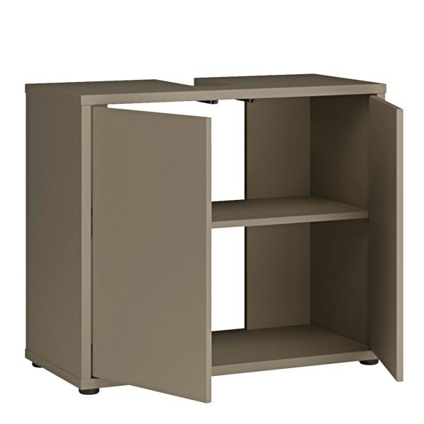 Furniture To Go Alice Springs Under Sink Bathroom Cabinet with 2 Doors Push-to-Open in Taupe