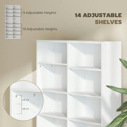 Wyld Haus Latota Wood White Tall Media Storage Tower With 640 Disc Capacity
