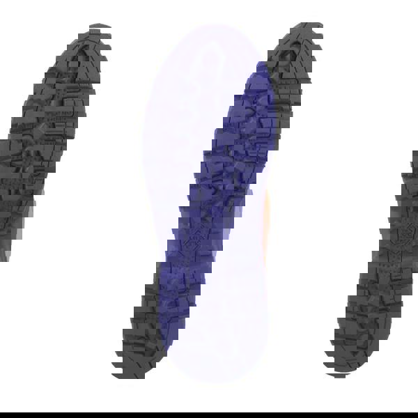 Muck Boots MUCK Boots GRIT S5 Men's Tall Safety Composite Toe/Midsole Wellie, purple outsole with rugged tread design for slip resistance and durability.