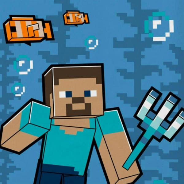 Minecraft Trident Towel 70x140cm - VW