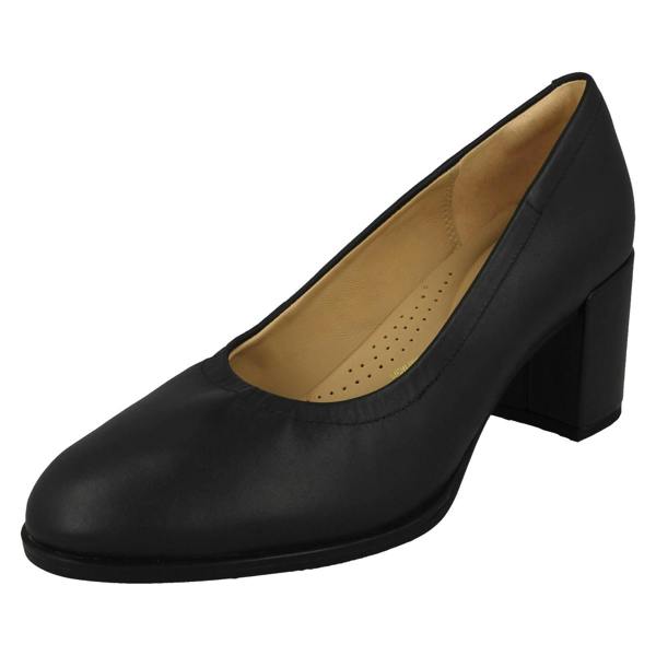 Clarks Ladies Clarks Slip On Block Heeled Court Shoes Freva55 Court