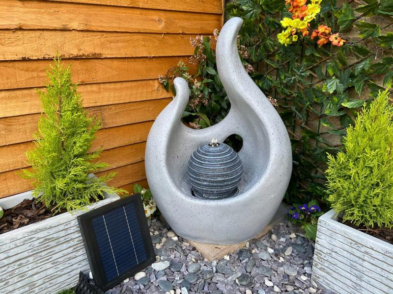Tranquillity Water Features Abstract Flame Contemporary Solar Water Feature