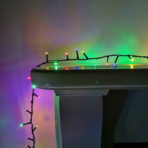 Samuel Alexander 2000 LED 50m Indoor Outdoor Christmas Multi Function Mains Operated String Lights with Timer in Multicoloured