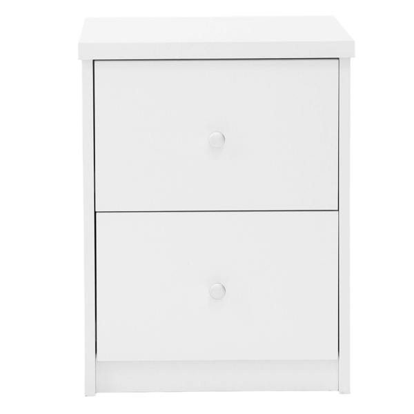 Core Products Set of 2 Freya White 2-Drawer Modern Bedside Cabinets