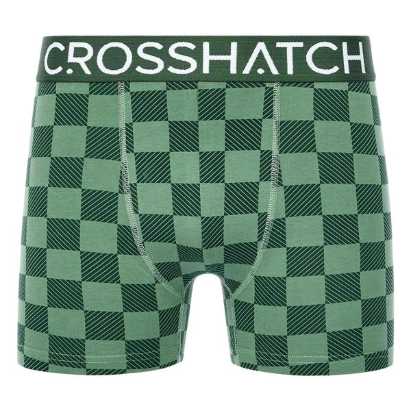 Crosshatch Mens Bresler Boxer Shorts (Pack of 3) - Green - 