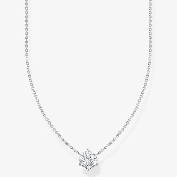 THOMAS SABO Silver Cubic Zirconia Necklace KE2210-051-14-L45V