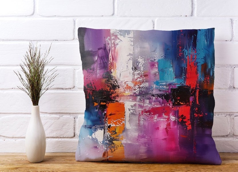 Warren Reed Vibrant Metropolis: A Palette Of Emotions Cushions