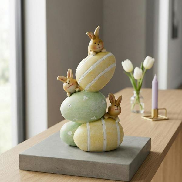 Garden Greatness Stacked Easter Egg and Bunny Ornament