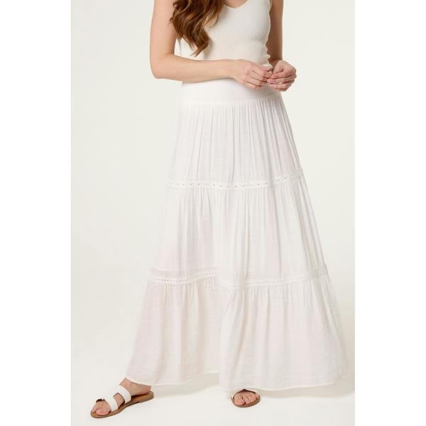 Blue Vanilla Mix Crochet Maxi Skirt