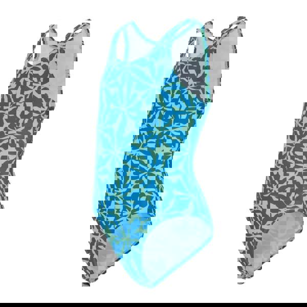 Regatta Girls Floral One Piece Swimsuit - Sonic Blue - 