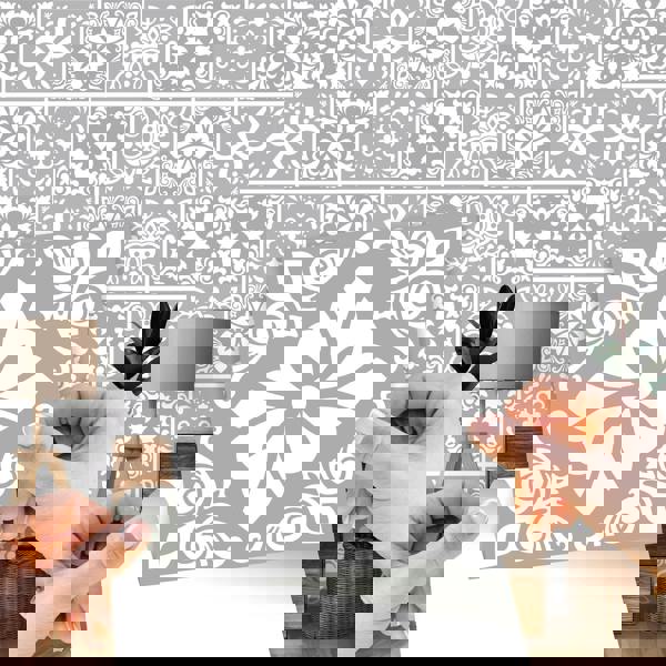 WT1556Y - Two Tone Grey Color Tile STicker - 24 pcs