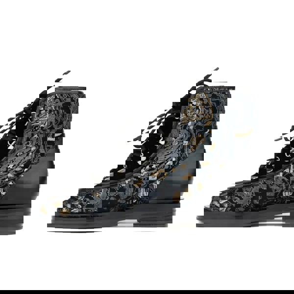 Embassy London Hedera - Black & Grey & Gold - Women's Suede Alpine Boot