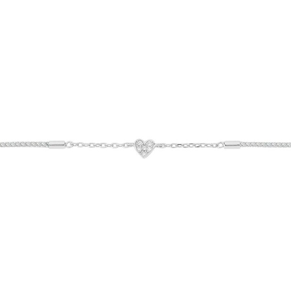 Mini Heart Sterling Silver Silk Cord Bracelet