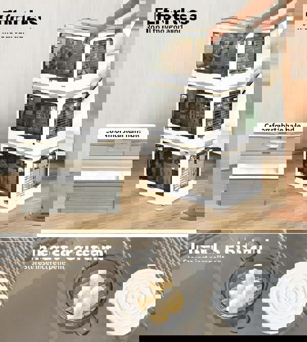 Levede 2x Storage Box Wheeled Container with Lid Folding Clothes Toy Organizer