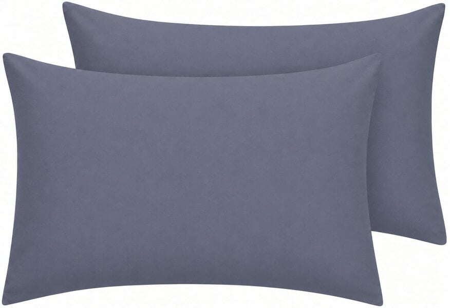 Night Zone Housewife Polycotton Pillowcases Pair – Plain Dyed Easy Care Bed Linen - Grey