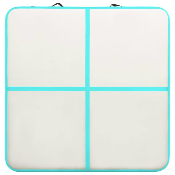 Berkfield Inflatable Gymnastics Mat with Pump 200x200x15 cm PVC Green