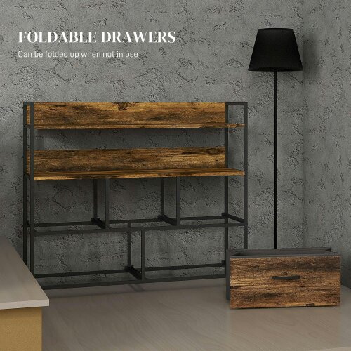 Wyld Haus Yoyota Fabric And Wood Rustic Brown 5 Drawer Rustic Storage Chest