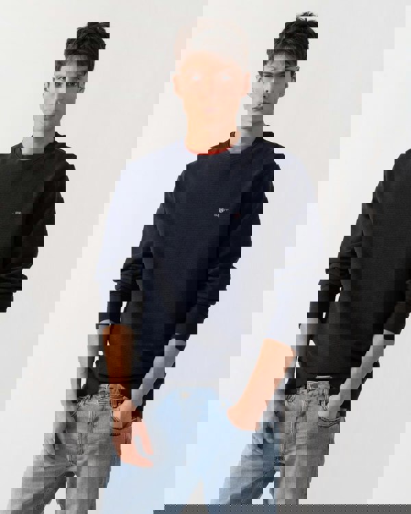 GANT GANT Mens Texture Crew Neck Sweatshirt