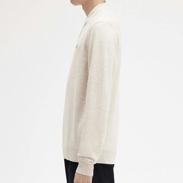 Fred Perry Knitted Merino Long Sleeve Polo Shirt