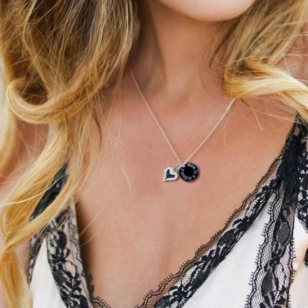 Aye Do Gifts Personalised Edge Silver Heart Charm Necklace