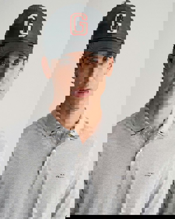 GANT Mens Short Sleeve Tipping Pique Polo - 93 Grey Melange