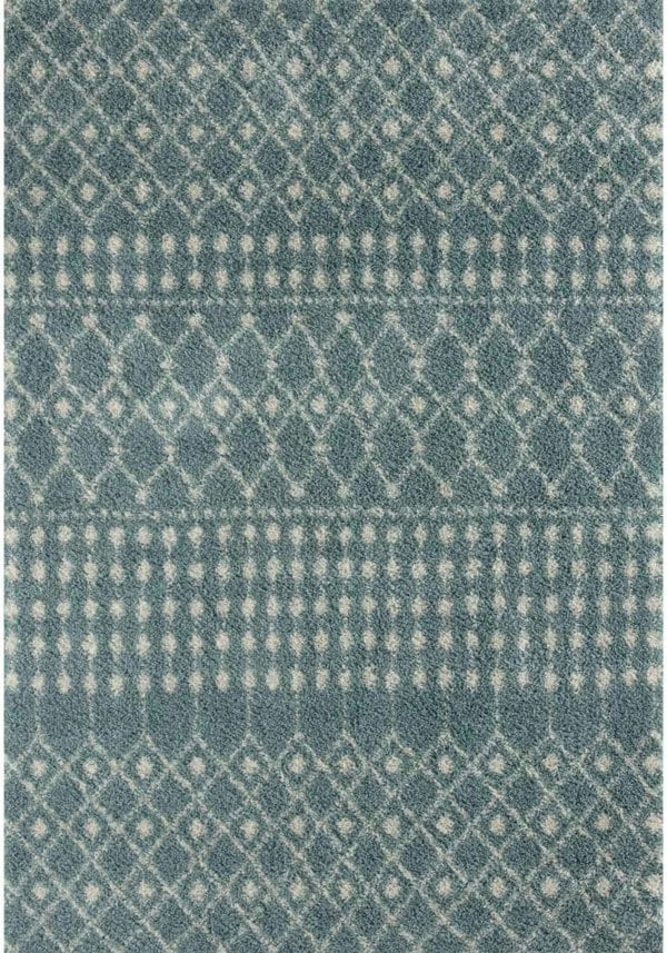 Shaggy blue rug High Quality Elegant Moroccan Pattern