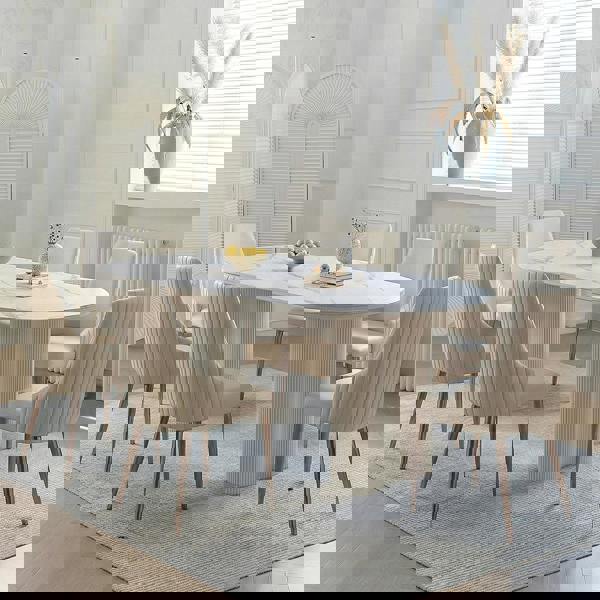 Peru Oval Dining Table, White - dining table oblong