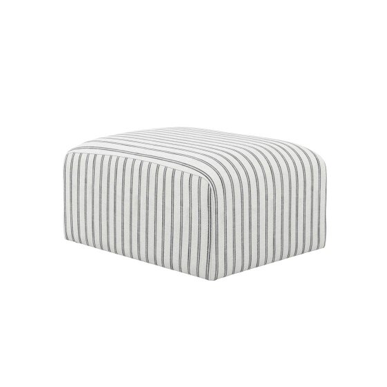 Wyld Haus Malmo Chalk Stripe Upholstered Square Pouffe