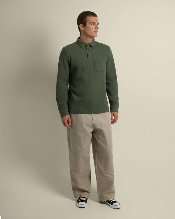 Larsson & Co Aarhus - Textured Long Sleeve Polo Shirt