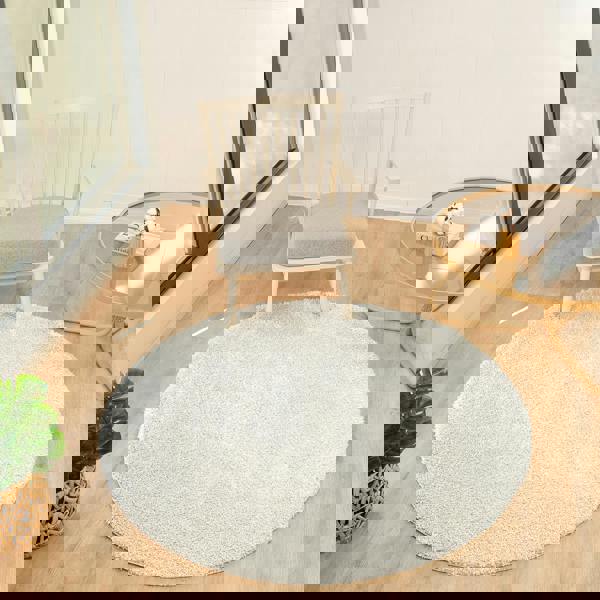 Livabliss Cloudy Shag-Solid Color Beige Plush Soft Pile Rug