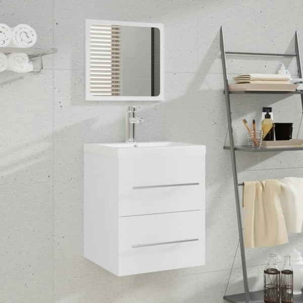 Berkfield Bathroom Cabinet with Mirror White 41x38.5x48 cm Engineered Wood