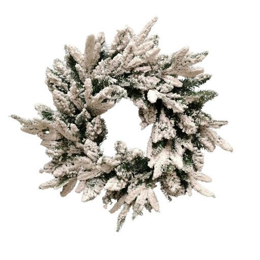 Samuel Alexander Premier 50cm Lapland Flocked Wreath with PE and PVC Tips