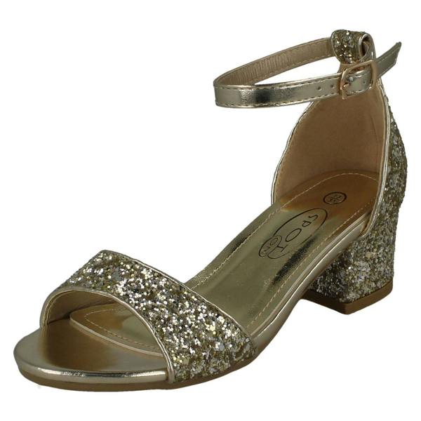 Spot On Girls Spot On Mid Heel Glitter Sandals H1107