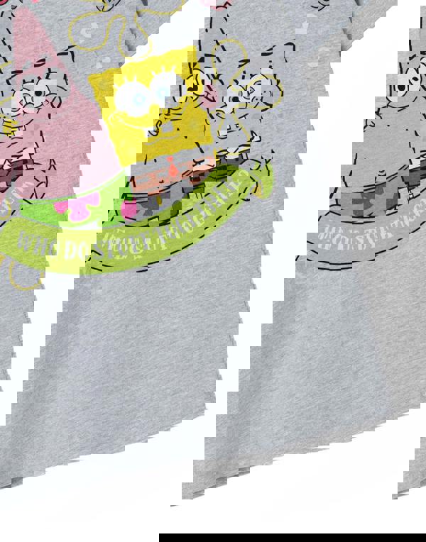 SpongeBob SquarePants Girls Grey F Is For Friends Short Sleeved T-Shirt