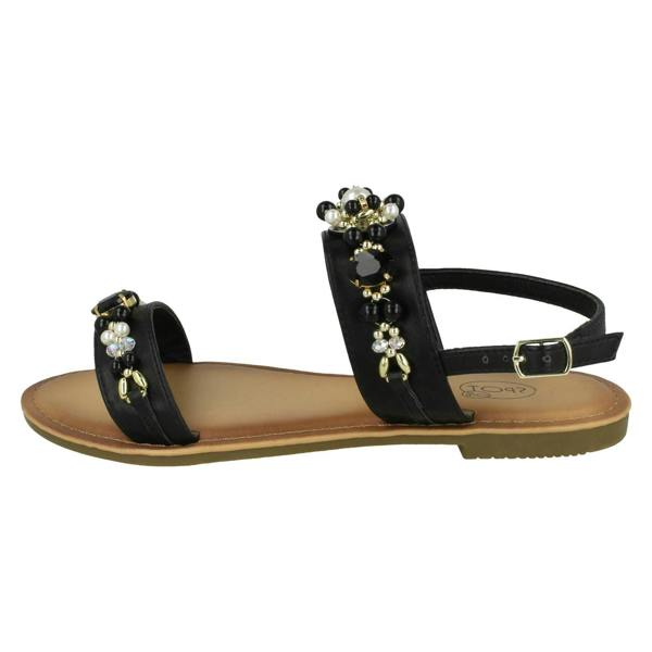 Spot On Ladies Spot On Jewelled Pearl Slingback Sandals F00116