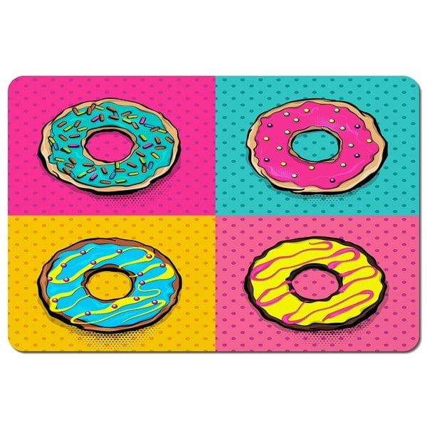 Benjamin Tate Design Set doughnut sweet food, donut cartoon pop art style (Placemat)