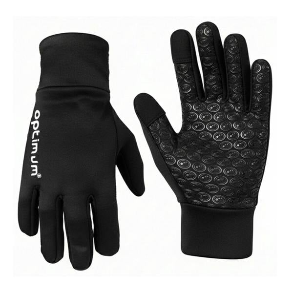 Pair of black Optimum aqua gloves, logo back and dimpled grip palm - Optimum