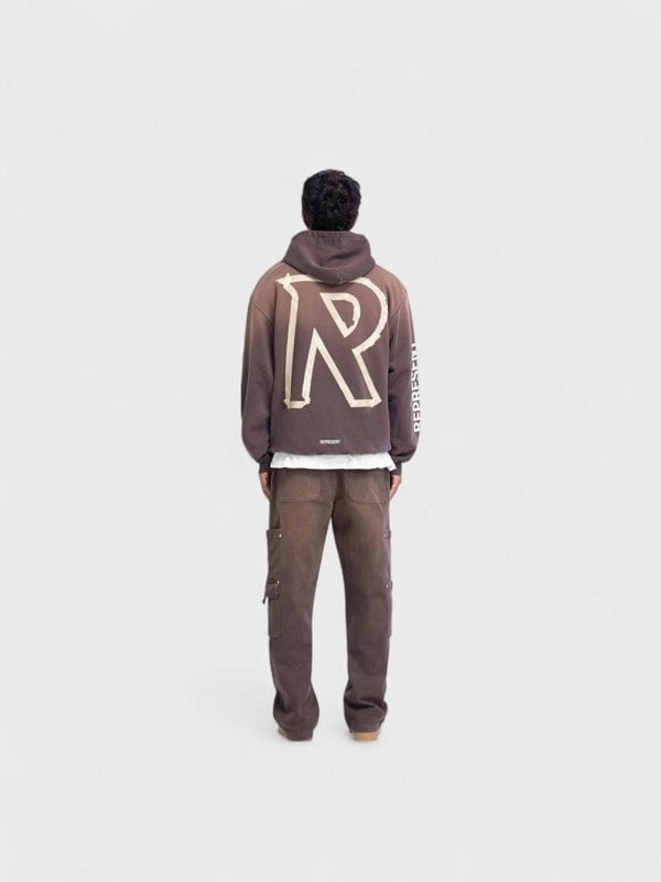 Represent Masking Tape Initial Hoodie Cedar Brown - Supplied FashionRepresent