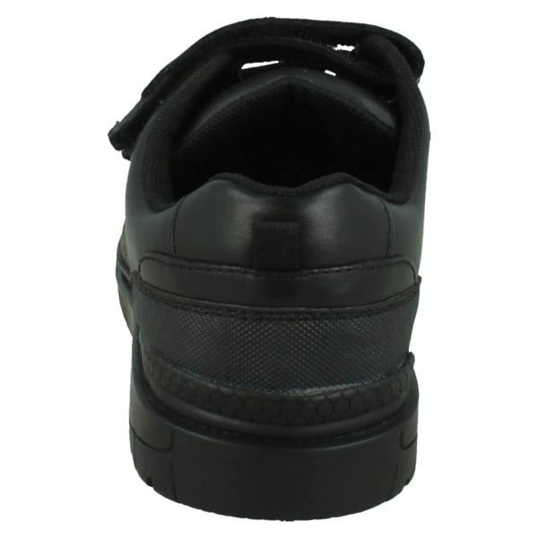 Spot On Boys Double Strap Black Leather School Shoes N1151