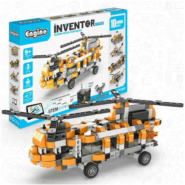 Engino Inventor Motorised: Double-Blade Helicopter with 10 bonus models