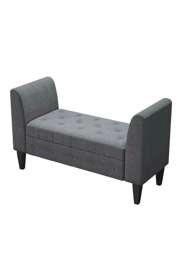 Living and Home Linen Storage Bed End Bench Ottoman Chaise Pouffe Stool